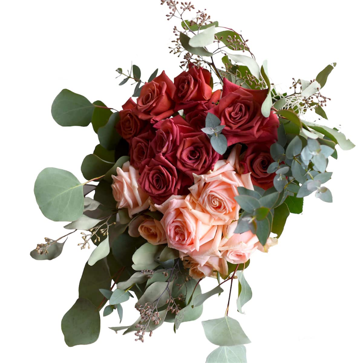 希少薔薇ブーケ柄　3m M-1800バラ柄シャンブレー(全7色)≪50cm以上10cm単位販売